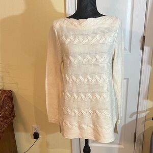 Dana Buchman Cream Cable Knit Sweater